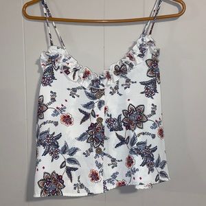 Arabella floral cropped tank top size medium